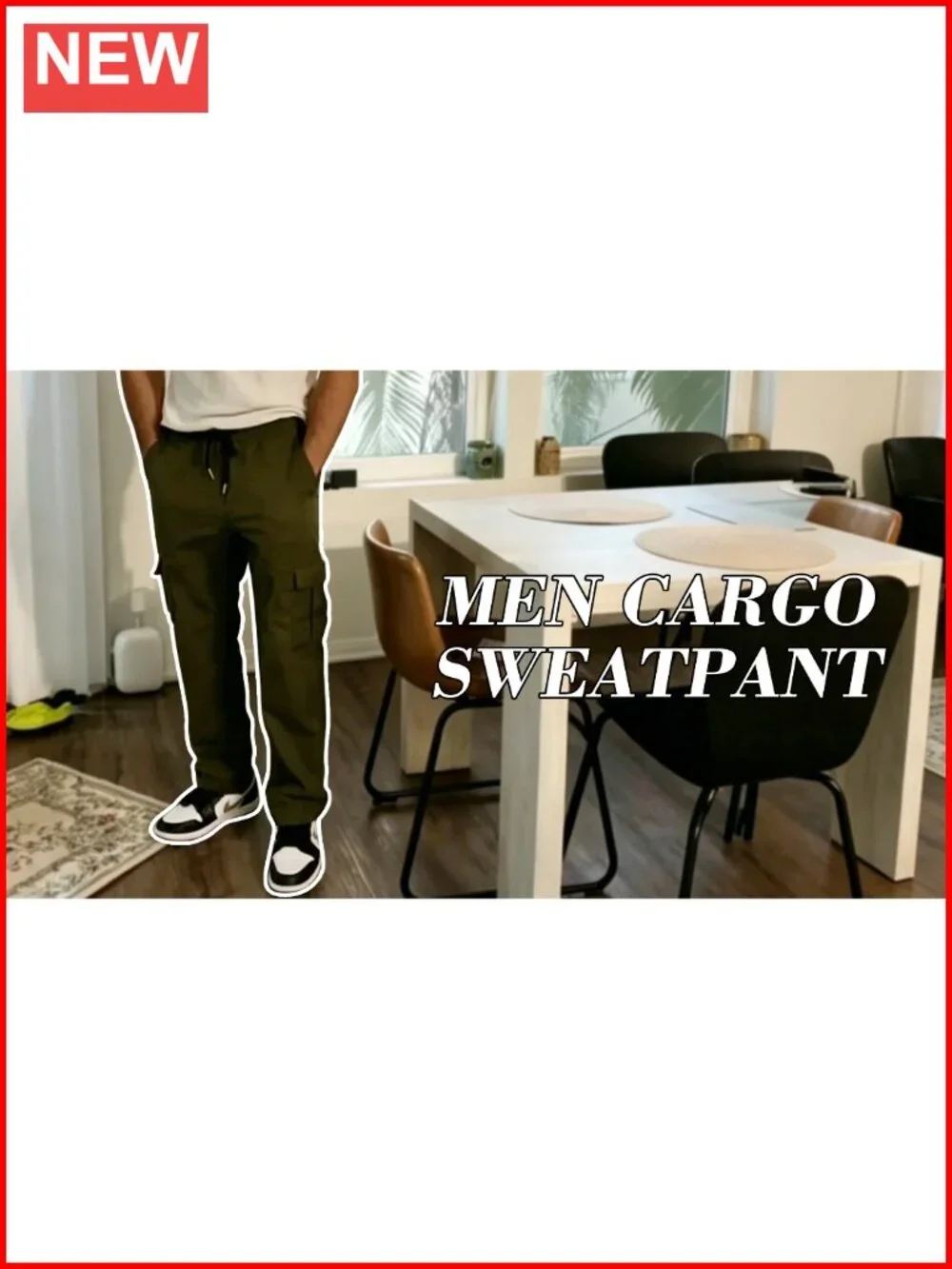 Men's Cargo Sweatpants Relaxed Fit Stretch Joggers with Pockets